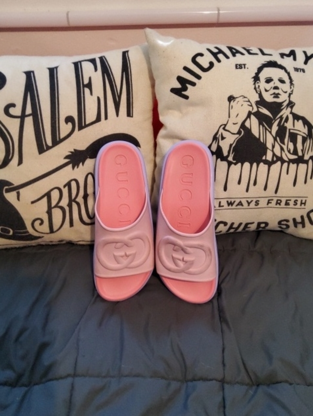 Authentic Gucci Chunky Pink And Lilac Sandals Size 41 Euro